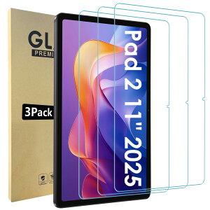 Bigqin �y3���Z�b�g�zXiaomi Redmi Pad 2 2025 �Ή� �K���X�t�B����11�C���` �^�u���b�g�p�ی�t�B���������ߗ�HD 9H�d�x��ʕی십���K���X�t�B�����J�o�[ �ی�t�B����