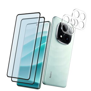 �Ή� Redmi Note 14 Pro 5G �K���X�t�B���� + �J�����t�B���� Redmi Note 14 Pro 5G �p�̕ی�t�B�� �� ���͂�ی� �ڂ̔��y�� �\��t���ȒP �����z�� �C�A �h�~ �Ή� Redmi �t���ی� �V�[�g�Ռ��z�� ��