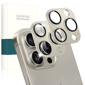�y���{���Ɏq�f�� + �A���~�������ziPhone 15 Pro/iPhone 15 Pro Max ��p �J�����t�B���� AR�����ߗ������K���X ��̌^ �ϏՌ� �h���� �d�x9H �L�Y�h�~ �I�o�I�[�o�[�h�~ �����ߗ� �C�A�[�� �P�[�X��