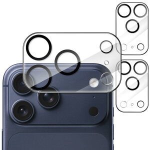 JETech iPhone 17 Pro Max 6.9�C���`�p �J���������Y�t�B���� 9H�����K���X�� �����h�~ �P�[�X�Ɋ��Ȃ� ��ԎB�e�ɉe���Ȃ� HD�N���A 3���Z�b�g (�N���A)