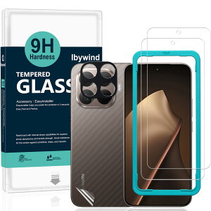 Ibywind Xiaomi 15T Pro 5G �K���X�t�B���� 2 ���ی�t�B���� �K�C�h�g�t�� �����Y�J�o�[�i1���j�w�ʃV�[�g�i1���j ���菝�h�~�ϏՌ��d�x 9H�����K���X�t�B�����y���炩�Ȏ�G��z�y�C�A�[���z�y