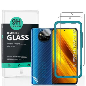 Ibywind POCO X3 NFC/POCO X3 PRO ��p�ی�t�B���� 2�Z�b�g �J���������Y�v���e �N�^�[�t�� �w�ʕی�t�B�����t�� �ȒP�����L�b�g�t��