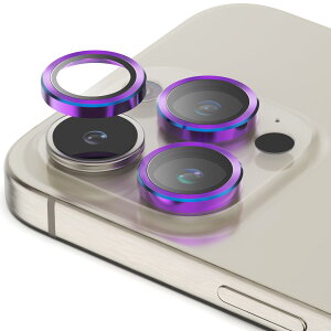 Sinjimoru iPhone 15 Pro Max ���^���t���[�� 9H�d�x �����K���X�AiPhone �J���������Y �ʕی� ��U�h�~ �X�}�z�J���� �K���X�t�B�����BSinji CamGlass Metallic Ring for iPhone 15 Pro/Pro Max �I�[����