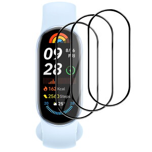 �y3���Z�b�g�z �Ή� Xiaomi Smart band 9 �t�B���� PET������ FOR Xiaomi Smart band 9 �p�̑S�ʕی� 3D�Ȗ� �t�B���� �y�C�A�[�� �Ռ��z�� �w��h�~ 24���Ԏ����C���Z�p/�_�TPU���z�y�ȒP�\��t���zPCduod