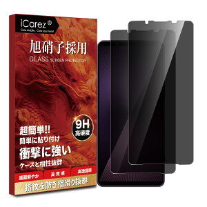 iCarez `h~tB Xperia 1 VII SO-51F / XQ-FS44 / SOG15 KXtB yɎqfސ-2x̂h~ یtBzGNXyA 1 VII  KX 28° 猩Ȃ یtB d