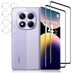 Redmi Note 14 Pro 5G �K���X�t�B���� + Redmi note 14 pro �J�����t�B�����y���Ɏq���{���zredmi Note 14 Pro �t�B���� �w��F�ؑΉ� �d�x9H �ϏՌ� �X�N���b�`�h�~ �����z�� �I�o�I�[�o�[�h�~ �C�A�[�� �w