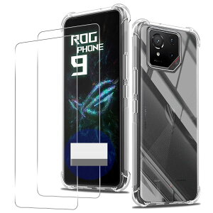 Seninhi �Ή� Rog Phone 9 �P�[�X�i1�����j+ �K���X�t�B�����i2�����j rog phone 9 �y�� �P�[�X �N���A �ČRMIL�K�i�擾 �l��?���ی�/�J�����ی� TPU �J�o�[ Rog 9 �t�B���� �����K���X ���{���Ɏq�� �d