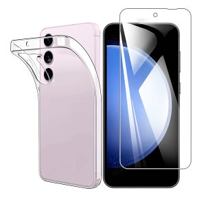 �y1���K���X�t�B����+1��TPU �V���R�� �P�[�X�zFor Galaxy S23 FE SCG24 �p�̃K���X�t�B���� For Galaxy S23 FE �p�̃t�B���� �����K���X �ی�t�B���� For Galaxy S23 FE �p�̃P�[�X �N���A �V���R�� ���� TPU