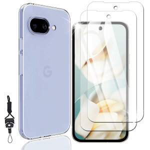 Nutmeg Google Pixel 9A �K���X�t�B�����i2���j+ Google Pixel 9A �P�[�X �N���A�i1���j�y���Ɏq�f�ލ̗p �X�g���b�v�z�[���t���z�O�[�O���s�N�Z��9a �ی�t�B���� �����K���X �J�o�[ �g�уP�[�X �d�x9H