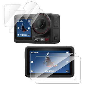 �y2+2+2���zFor DJI Osmo Action 5 Pro �K���X�t�B���� | ���C����ʗp+�T�u��ʗp+LED�ی�t�B���� Mosasa DJI Osmo Action 5 Pro �K���X�t�B���� �ی�t�B���� �Ռ��z�� 9H�d�x ��U�h�~ 2.5D���E���h�G�b�W ��