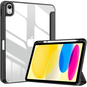ProCase iPad 11����/10���� �P�[�X iPad�iA16�j11�C���` 2025/10.9�C���` 2022�ʗp A2696 A2757 A2777 �y�����[ �ϏՌ� �O�܂� �X�^���h �X�}�[�g�J�o�[�i�u���b�N�j