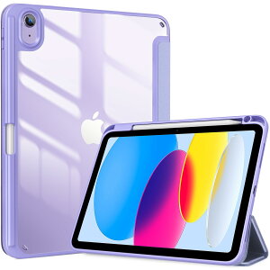 ProCase iPad 11����/10���� �P�[�X iPad�iA16�j11�C���` 2025/10.9�C���` 2022�ʗp A2696 A2757 A2777 �y�����[ �ϏՌ� �O�܂� �X�^���h �X�}�[�g�J�o�[ (���C�g�p�[�v��)