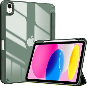 ProCase iPad 11����/10���� �P�[�X iPad�iA16�j11�C���` 2025/10.9�C���` 2022�ʗp A2696 A2757 A2777 �y�����[ �ϏՌ� �O�܂� �X�^���h �X�}�[�g�J�o�[ (�I���[�u�O���[��)