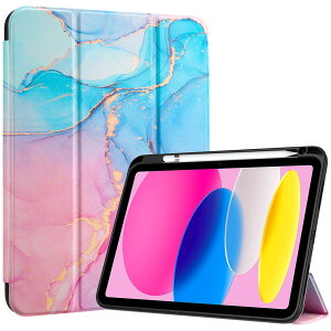 ProCase iPad 11����/10���� �P�[�X iPad�iA16�j11�C���` 2025/10.9�C���` 2022�ʗp A2696 A2757 A2777 �y�����[ �ϏՌ� �O�܂� �X�^���h �X�}�[�g�J�o�[�i�u���[�}�[�u���j