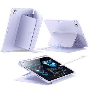 ESR iPad Pro 11�C���` �P�[�X�iM5/M4�A2025/2024�j�Ή� �y�����[ �ϏՌ� �c���X�^���h �����E�F�C�N/�X���[�v Pencil Pro/USB-C�Ή� �}���`�A���O���P�[�X Flip�V���[�Y �p�[�v��