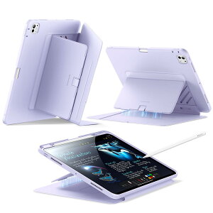 ESR iPad Pro 13�C���` �P�[�X�iM5/M4�A2025/2024�j�Ή� �y�����[ �ϏՌ� �c���X�^���h �����E�F�C�N/�X���[�v Pencil Pro/USB-C�Ή� �}���`�A���O���P�[�X Flip�V���[�Y �p�[�v��