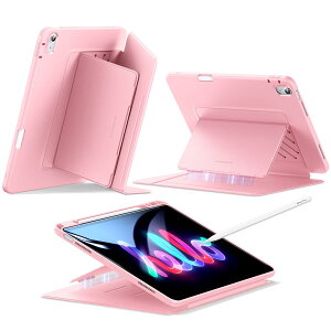 ESR iPad Air 13�C���` �P�[�X (M3/M2�A2025/2024) �y�����[ �ϏՌ� �c���X�^���h �����E�F�C�N/�X���[�v Pencil Pro/USB-C ���C�����X�[�d�Ή� �}���`�A���O���P�[�X Flip�V���[�Y �s���N