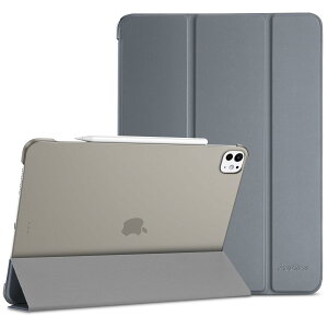 ProCase iPad Pro 13�C���` �P�[�X M5/M4 2025/2024 �y�� �ϏՌ� �O�܂� �X�^���h �X�}�[�g�J�o�[ Pencil Pro & USB-C�Ή� -�O���[