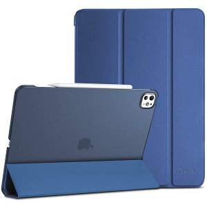 ProCase iPad Pro 13�C���` �P�[�X M5/M4 2025/2024 �y�� �ϏՌ� �O�܂� �X�^���h �X�}�[�g�J�o�[ Pencil Pro & USB-C�Ή� -�_�[�N�u���[
