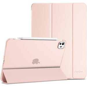 ProCase iPad Pro 11�C���` �P�[�X M5 /M4 2025/2024�N���� ��6/5���� ��p (A2836 A2837 A3006) �X���� �ϏՌ� �O�܂� �X�^���h �X�}�[�g�J�o�[ - ���C�g�s���N