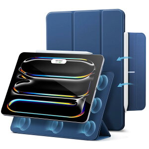ESR iPad Pro 13�C���` �P�[�X�iM5/M4�A2025/2024�j ��p ���̓}�O�l�b�g�z���� �X�����ȎO�܂�X�^���h�P�[�X �I�[�g�X���[�v/�E�F�C�N�@�\ Pencil Pro/USB-C���S�Ή� �ϋv���ی� Rebound�V���[�Y �u��