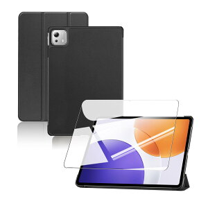 For Xiaomi Pad 7S Pro �P�[�X �t�B���� �Z�b�g �V���I�~ Pad 7S Pro 12.5�C���` �p �ی�P�[�X �K���X�t�B���� �y�� �p�x���� �㎿PU�� �S���ʃJ�o�[ �ϏՌ� �y�u���b�N�z+�ی�t�B����1��