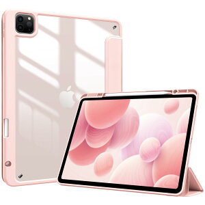 ProCase iPad Pro 12.9 �P�[�X ��6/5/4/3����ɓK�p�i2022 2021 2020 2018) ���� �N���A�o�b�N�J�o�[ �y�����[ �ϏՌ� �O�܂� �X�^���h �X�}�[�g�J�o�[ - �s���N