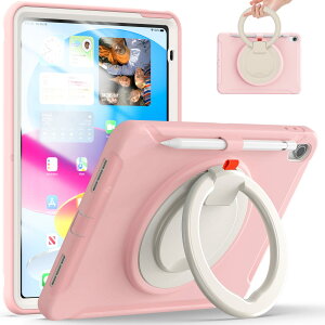 iPad �p �P�[�X,iPad 11���� �Ή��iA16�j11�C���` 2025/10���� 10.9�C���` 2022 �P�[�X �����O�t�� �Ռ��z�� �y�� ��� 360°��]�X�^���h ������ �n���h���t �J�o�[ �����h�~ �L�Y�h�~ �L�b�Y,�s���N