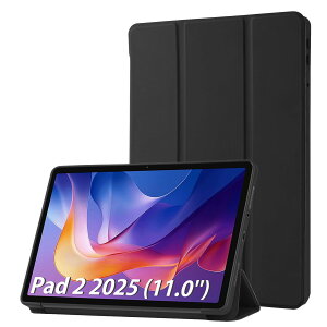 Simpeak Xiaomi Redmi Pad 2 11'' 2025 �Ή� �P�[�X �S�ʕی�J�o�[ ����PU���U�[��TPU ���^ ���y�� �I�[�g�X���[�v�@�\�t�� �O�܃X�^���h ���b�h�~�[�p�b�h2 �^�u���b�g �ی�P�[�X,�u���b�N