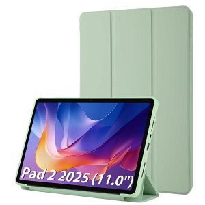 Simpeak Xiaomi Redmi Pad 2 11'' 2025 �Ή� �P�[�X �S�ʕی�J�o�[ ����PU���U�[��TPU ���^ ���y�� �I�[�g�X���[�v�@�\�t�� �O�܃X�^���h ���b�h�~�[�p�b�h2 �^�u���b�g �ی�P�[�X,���C�g�O���[��