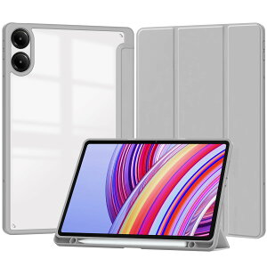 Xiaomi POCO Pad 12.1�C���`�p �P�[�X �w�ʃN���A ���� Xiaomi Redmi Pad Pro 12.1�C���` �Ή� �J�o�[ �I�[�g�X���[�v�@�\�t�� �O�܂�X�^���h �ϏՌ� �y��,�O���[