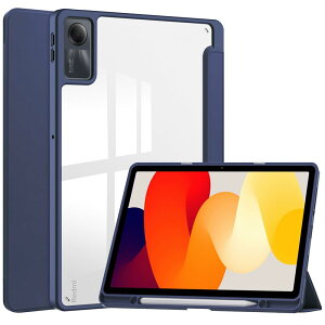 2023�N���� Redmi Pad SE 11�C���` �P�[�X �w�ʃN���A ���� �y���z���_�[�t�� redmi pad se �J�o�[ �^�u���b�g�P�[�X �I�[�g�X���[�v�@�\�t�� �O�܂�X�^���h �ϏՌ� �y�� (Redmi Pad SE, �Z���u���[)