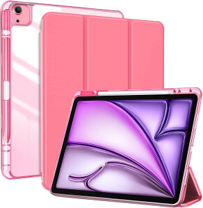ProCase iPad Air 13 �P�[�X M3 2025 / M2 2024 �y�����[ iPad Pro 12.9 6����/5����/4����/3����ʗp �X�}�[�g�J�o�[ Pencil Pro/USB-C�Ή� �ϏՌ� �����E�F�C�N/�X���[�v�i�������s���N�j