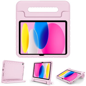 ProCase iPad 11����/10���� �P�[�X iPad�iA16�j11�C���` 2025/10.9�C���` 2022�ʗp �ϏՌ��� �n���h���ƃL�b�N�X�^���h�t�� �y�ʃo���p�[�P�[�X (���C�g�s���N)