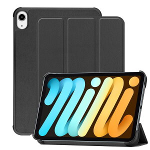 iPad mini7 P[X (A17 Pro 2024) iPad mini 7/6 P[X ϏՌ ϖC O܂ I[gX[v/EFCNAbv @\ y ^ یJo[ (ubN, iPad mini7/mini6)