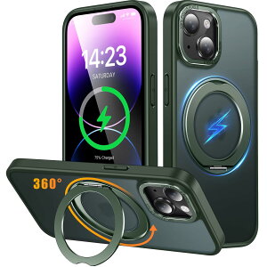 iPhone 15 Plus �p �P�[�X Magsafe�Ή� ���C�����X�[�d 360°��]�X�^���h �c�����Ή� Gunwon �X�}�z�P�[�X iphone15 Plus �p �ČR�K�i �ϏՌ� ������ �}�b�g�� �}�O�Z�[�t �h�w�� �����O �}�O�l�b�g����