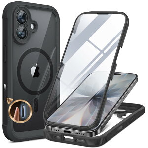 Miracase iPhone17 �P�[�X MagSafe�Ή� �X�}�z�P�[�X ��Phone17 �p �J�o�[ 9H �����K���X 360°�ی� �S�g�o���p�[�ی�P�[�X 6.3�C���` �t���J�o�[ ���C�����X�[�d�Ή� �}�O�Z�[�t�Ή� �}�O�l�b�g���� ��