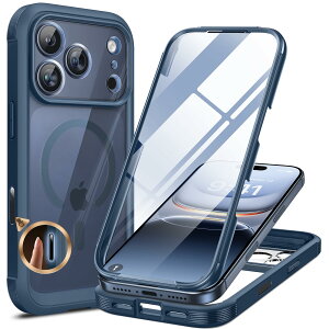 Miracase iPhone17pro �P�[�X MagSafe�Ή� �X�}�z�P�[�X ��Phone17pro �p �J�o�[ 9H �����K���X 360°�ی� �S�g�o���p�[�ی�P�[�X 6.3�C���` �t���J�o�[ ���C�����X�[�d�Ή� �}�O�Z�[�t�Ή� �}�O�l�b�g��