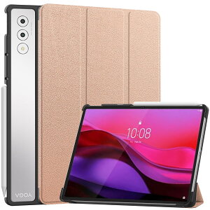 Gosento For Lenovo Yoga Tab Plus/Yoga Pad Pro AI 12.7�C���` 2025 �P�[�X �X�^���h�@�\�t�� �J���O�ܔ��^�X�^���h�P�[�X PU���U�[ Yoga Pad Pro AI �J�o�[ (���[�Y�S�[���h�j