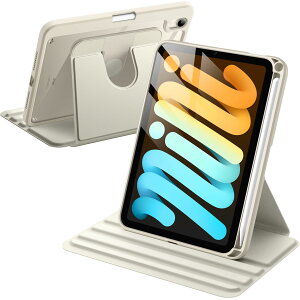 JETech ]P[X iPad mini (A17 Pro 2024 fA7) / mini 6 (8.3C`A2021fA6)p Pencilz_[t 360°]ی X^hJo[ NAobN EFCN/X[v (X^[