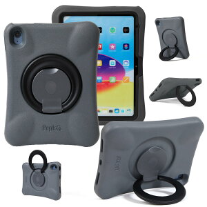 NLR FUN LbYp iPad P[XAiPad 11C` A16 (2025) / 10.9C` 10 (2022) p̏ՌzJo[Ayʃt{fBیP[XA܂肽݃nh/X^ht (O[+ubN)