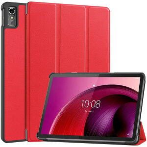 For Lenovo Tab M10a 5G �P�[�X �yShron�z �O�܂�X�^���h�J�o�[ �����^ ���y�� �}�O�l�b�g �I�[�g�X���[�v�P�[�X PU ���U�[�J�o�[ (�Ԃ��F)