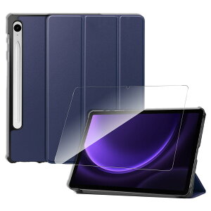 For Galaxy Tab S9 FE �P�[�X �t�B���� �Z�b�g �X�^���h �S�ʕی� �p�x���� �L�Y�h�~ �y�� �^�u���b�g �㎿PU���U�[ �J�o�[ �^�u���b�g�p�A�N�Z�T���[ Sediven �ی�P�[�X �K���X�t�B���� �i�u���[�j