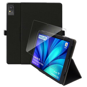 For PHILIPS �^�u���b�g T8015 �P�[�X �t�B���� �Z�b�g �X�^���h �S�ʕی� �p�x���� �L�Y�h�~ �y�� �㎿PU���U�[ �^�u���b�g�p�A�N�Z�T���[ Sediven �ی�P�[�X �K���X�t�B���� �i�u���b�N�j