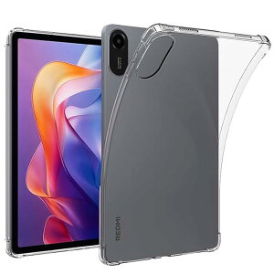 �yMoahsiuny�zFor Redmi Pad 2 �P�[�X ���b�h�~�[ Pad 2 �\�t�g�P�[�X �ی�J�o�[ �N���X�^�� �_�炩����G ���� �Ռ� �z�� �C�菝�h�~ TPU�f�� ���^�y�� ���ϖh�~ (�N���A)