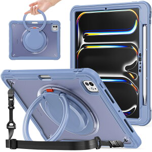 �������P�[�X �p�� iPad Pro 11�C���` M5/M4 2025/2024 (��6/5����), 360°��]�X�n���h�z���_�[ �X,�X�^���h�@�\ �ϏՌ� ��� ���߉\���|���[�t�� �A�E�g�h�A,���@�\ �S�ʕی� �y���z���_�[�t��,�p