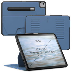 Zugu Case iPad Air P[X 13C` (M3 2025 & M2 2024) / Pro 12.9 (3 / 4), ɔ Ռی 10iKX^h@\ Apple yz_[ CX[d I[gX[v X}[gJo[ (X[