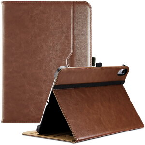 ProCase iPad 11����/10���� �P�[�X iPad�iA16�j11�C���` 2025/10.9�C���` 2022�ʗp PU���U�[�J�o�[ A2696 A2757 A2777 �y�����[ �ϏՌ� �蒠�^ �X�^���h �t�H���I�J�o�[�i�u���E���j