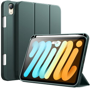 JETech iPad mini (A17 Pro 2024 ���f���A��7����) / mini6 �P�[�X (8.3�C���`�A2021���f���A��6����)�p Pencil�z���_�[�t�� �\�t�gTPU�o�b�N �X�����ی�J�o�[ �I�[�g�E�F�C�N�A�b�v/�X���[�v�@�\�t�� (�~�X