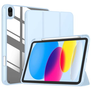 iPad 11����/10���� �P�[�X �iA16�j11�C���` 2025/10.9�C���` 2022�ʗp A2696 A2757 A2777 �y�����[ �ϏՌ� �O�܂� �V���R�� �X�}�[�g�J�o�[ (�X�J�C�u���[, iPad 11/10���� 10.9)